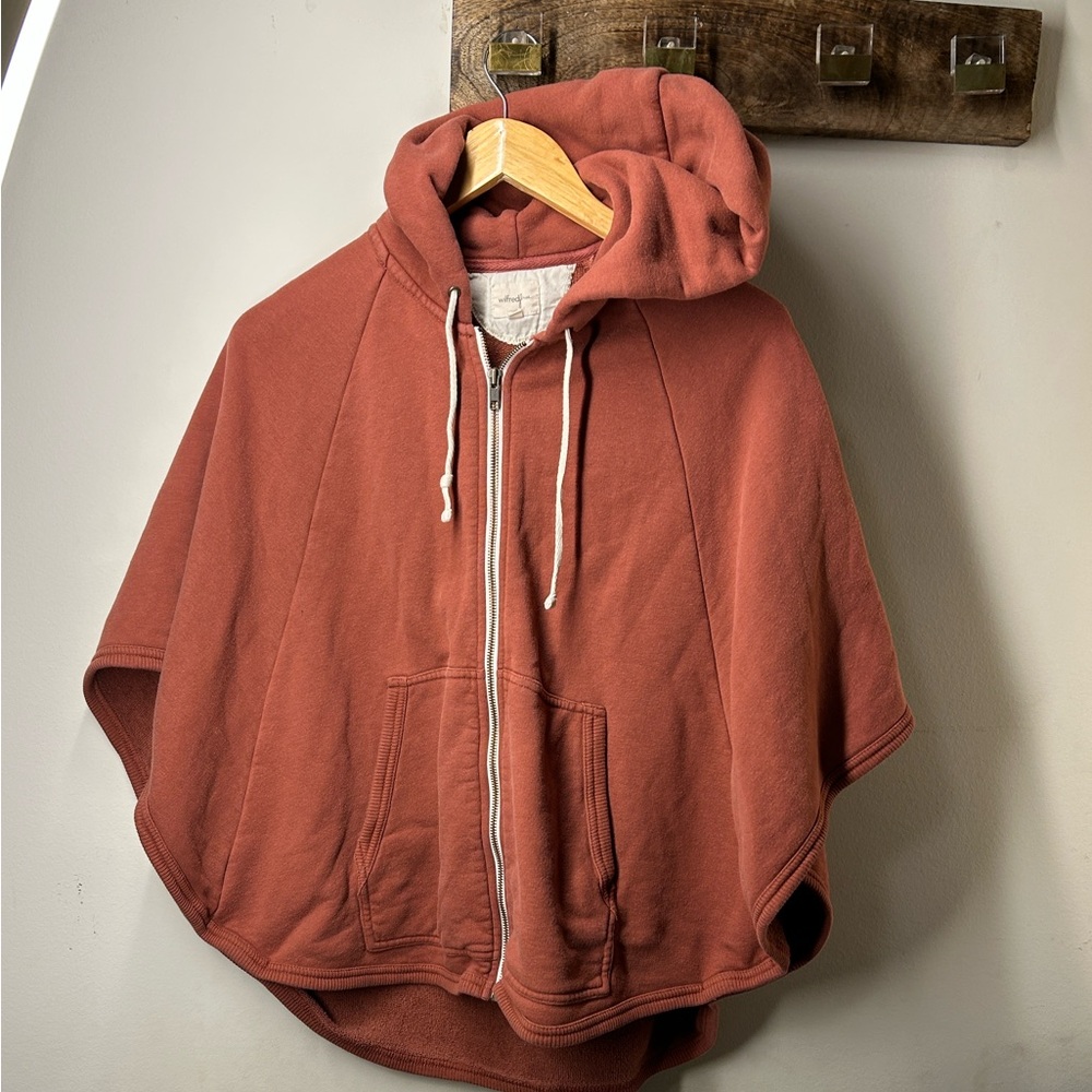 Wilfred Rust Hooded Poncho Sweater